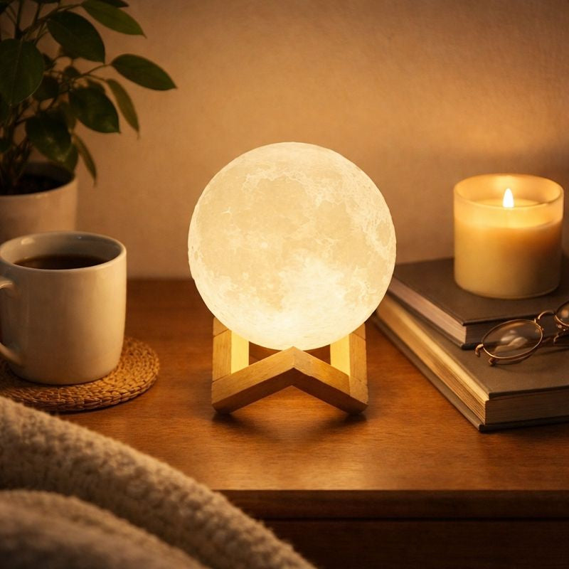 LED Moon Night Light – Warm Glow Galaxy Lamp