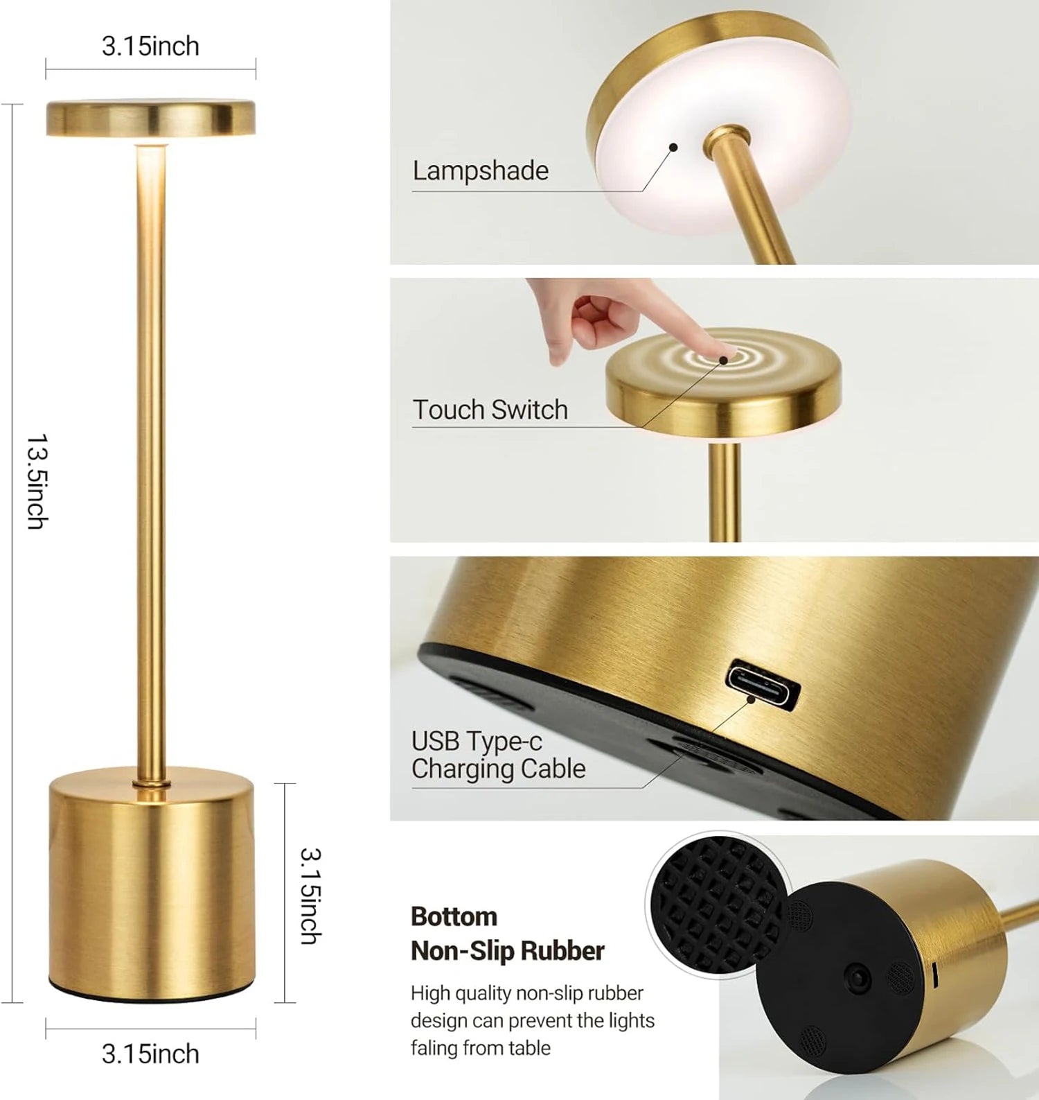 Rechargeable Touch LED Table Lamp